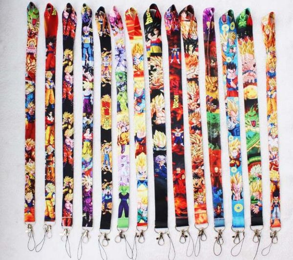 

14 styles japanese anime dragon ball keychains lanyard neck key strap for phone keys id card cartoon lanyards