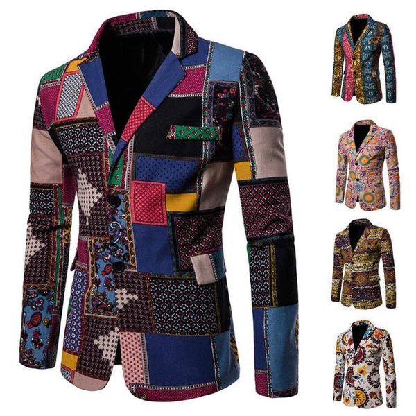 

mens blazer casual jacket fit suit casual stylish coat button slim floral, White;black