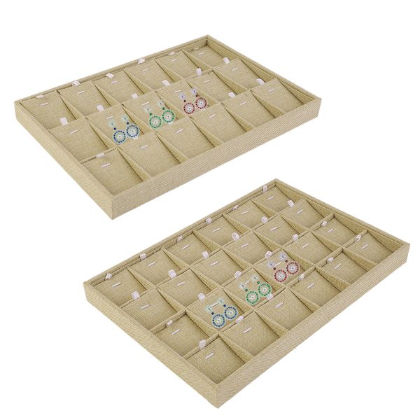

new 24/18 slots perfect earring necklace pendant bracelet jewelry display tray box container boxes makeup case organizer gift, Black;blue