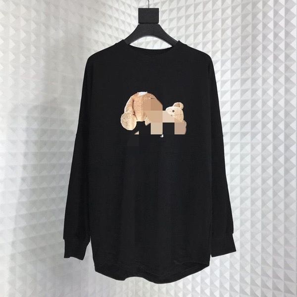 

beauty tide palm sweater men and women t-shirt pa broken head bear round neck sweater t-shirt men and women, Black;brown