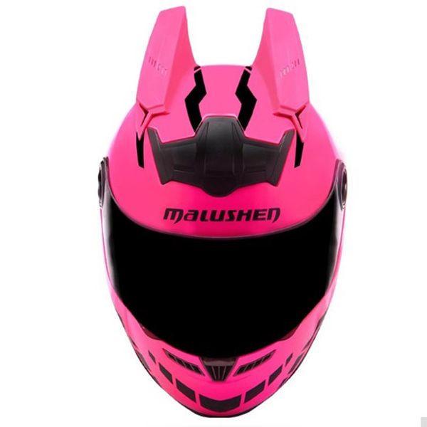 

malushen flip up motorcycle helmet personality capacete full face racing helmets capacete casque abs material pink helmet