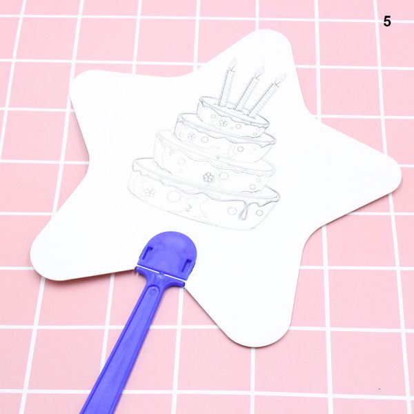 

5 pcs diy paper fan white doodle tool art painting durable for children kids store