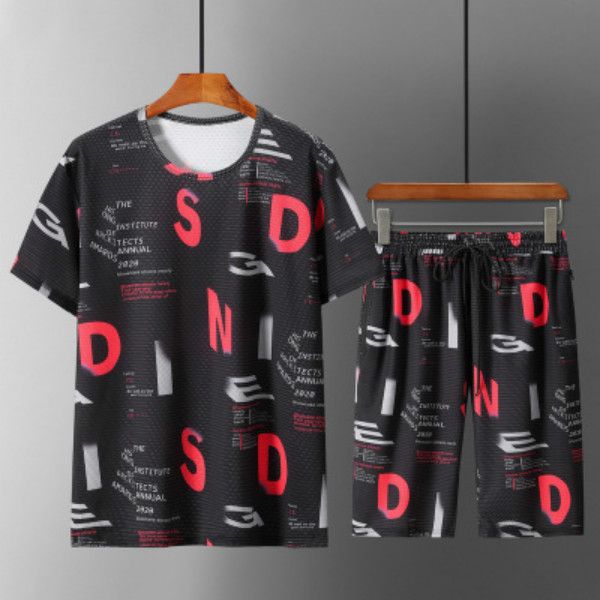

мужская одежда 2 piece set mens спортивный костюм лето с короткими рукавами футболки trend plus жир plus xl повседневный сыпучие шорты лето, Gray