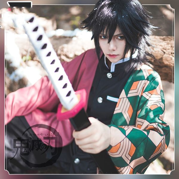 

anime demon slayer: kimetsu no yaiba cosplay costume cos tomioka giyuu cosplay halloween party costume men/women, Black