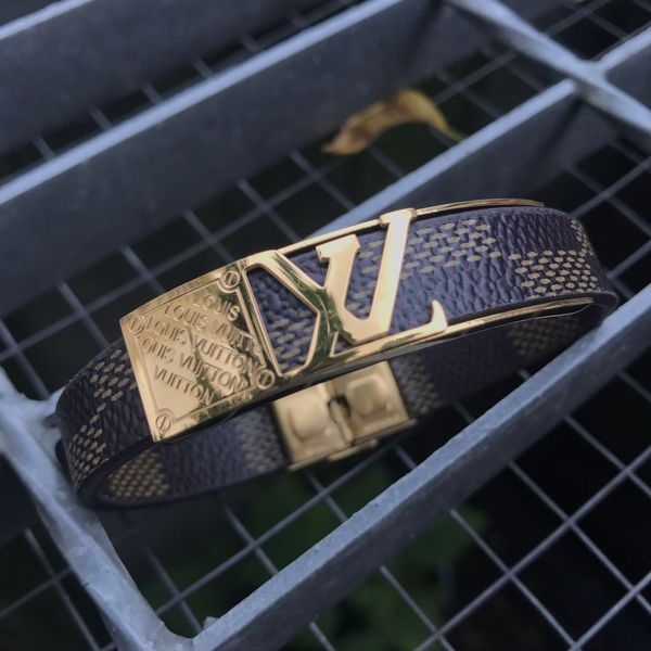 

sell vl titanium steel bangle with metal clasp brand name for man and women bracelet geniune leather in wedding, Black