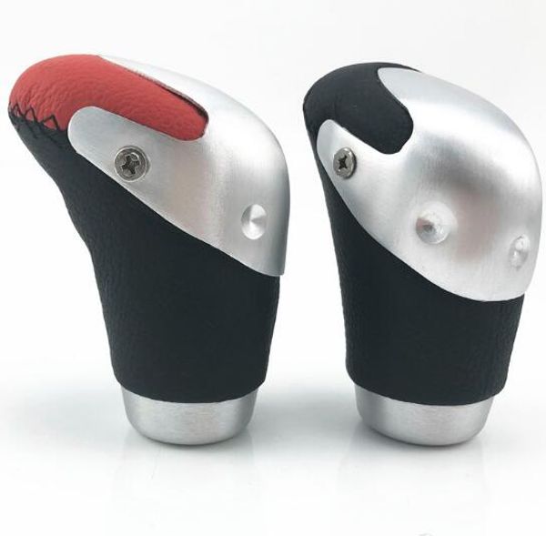 

pu leather aluminum shift knob manual gear headball universal fit for