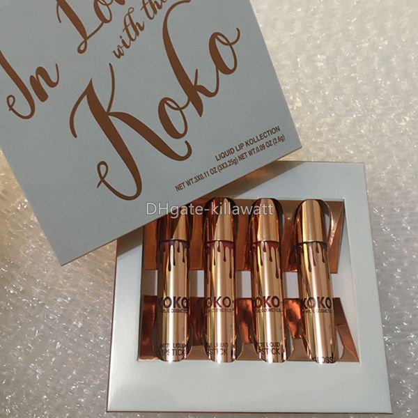 

Ky brand 4pc liquid lip tick et matte himmer lip glo 4 color lip kit co metic