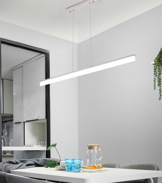 Uzun avize LED restoran lamba, modern minimalist yaratıcı çubuğu stüdyo sınıf dikdörtgen ofis oturma odası lamba