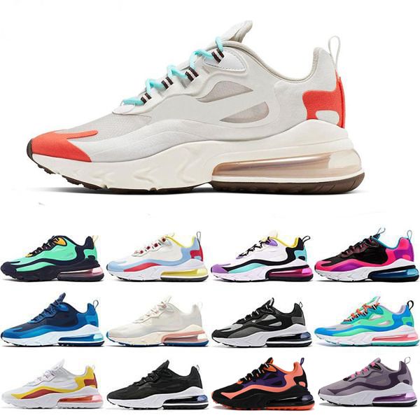 

wholesale new react mens runner shoes women casual air cushion bauhaus optical black triple blue trainers sports sneakers shoes