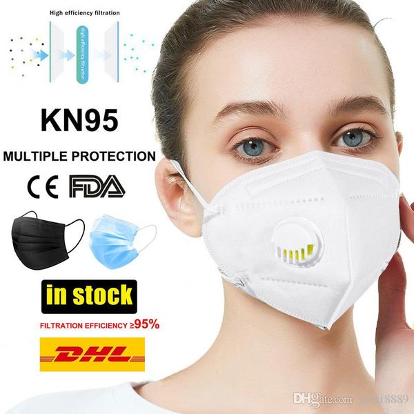 

dhl ups kn95 respirator valve face mask 5 layer anti dust n95 face masks protective masks ffp2 pm2.5 safety mask dhl hipping