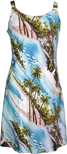 

rjc women's tranquil beach short hawaiian bias cut slip dress, Black;gray