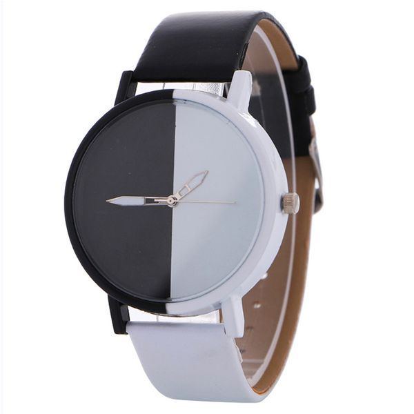 

fashion leather quartz casual cool wrist watch beautiful neutral black and white pattern charm watches a4, Slivery;brown