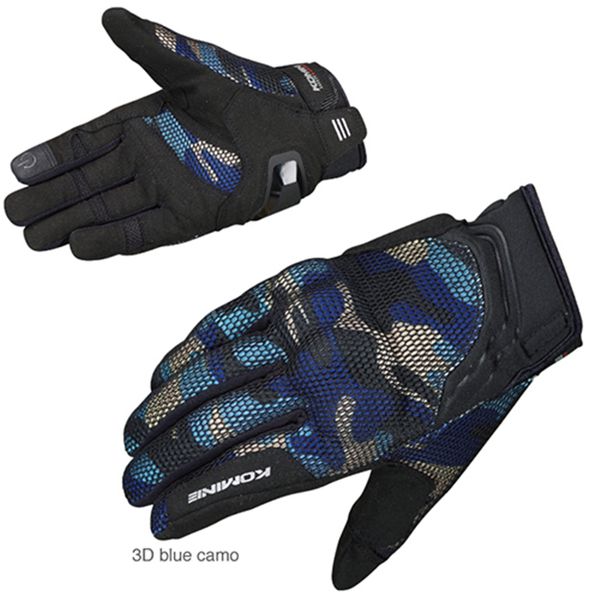 

new komine gk-194 carbon fiber 3d breathable mesh surface touch motorcycle gloves.for, Black