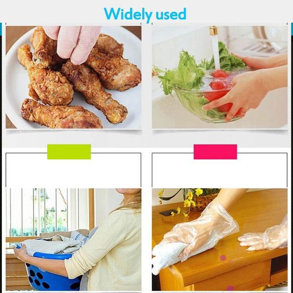 

100pcs pe thicken disposable gloves universal industrial/work/restaurant/garden /kitchen/cleaning gloves for left and right hand