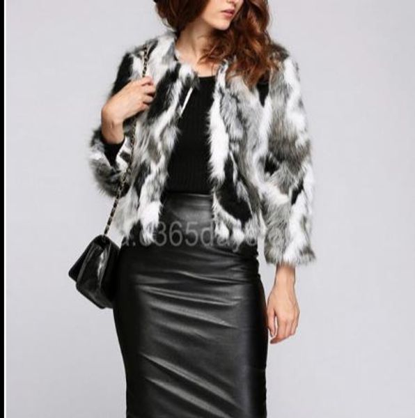 

vetement 2019 winter women's faux fur jacket artificial fur overcoat fluffy coat femme plus size fluffy fake outwear z335, Black