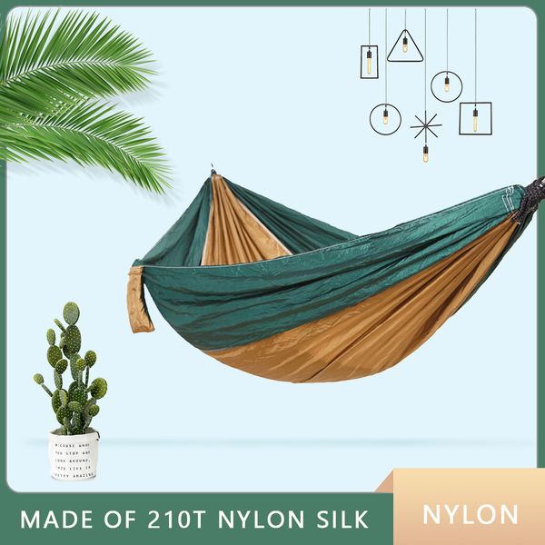 

parachute double hammock hanging bed nylon durable ultra-light sleeping bed swing outdoor camping travel with carry bag