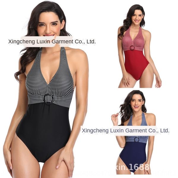 

2020 striped one-piece swimwear 2020 striped swimsuit swimsuit one-piece swimwear, White;black