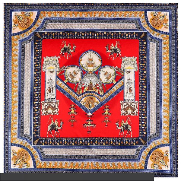 

мода-большой размер130x130 см шарф европейский и американский дворец замок здание кулон верблюжий тюрбан шелковый шарф саржа большие квадрат, Blue;gray