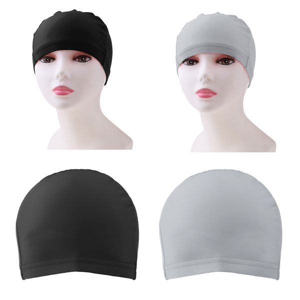 

under helmet liner skull cap, quick dry sports beanie cycling caps swim bathing cap performance moisture wicking black & gray
