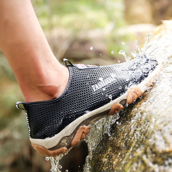 

all seasons men's shoes male's mesh breathable shoes non-slip casual hiking zapatillas hombre deportiva upstream sneakers, Black