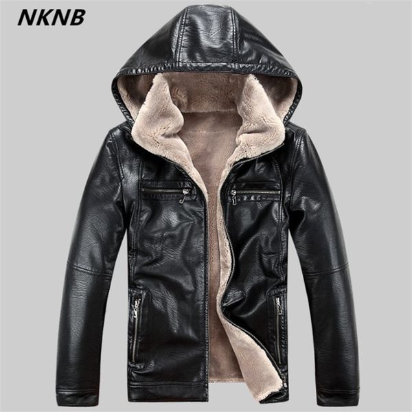 

2019 fashion leather jacket men winter thicken leather jackets coats windproof jacket male jaqueta couro masculina 5xl, Black