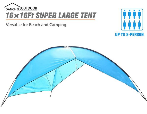 

danchel sun shelter uv waterproof awning beach tent beach shade tarp pergola camping picnic sunshade large flysheet silver coate