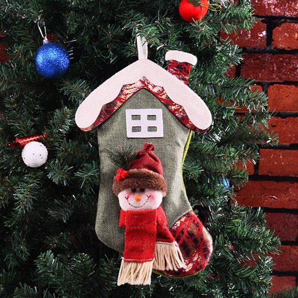 

christmas stockings with hanging rope sock christmas stockings santa claus candy gift bag xmas gift decoration