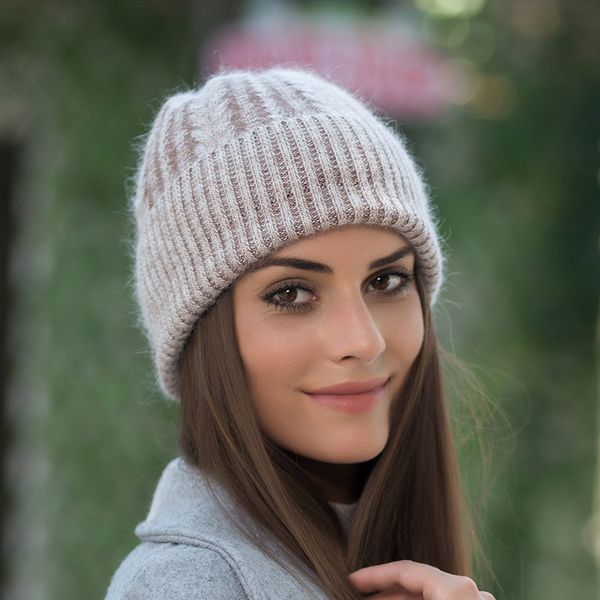 

rancyword] winter knitted hats for women pompom wool knitting warm beanies skullies girls gorros rc1223-1, Blue;gray