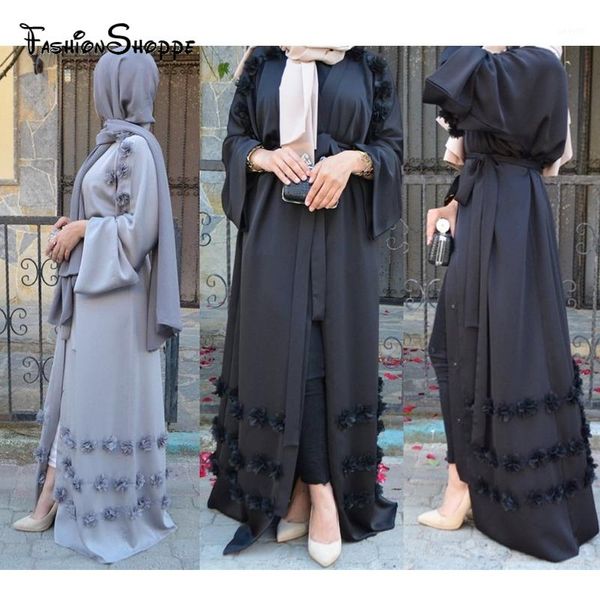 

elegant muslim abaya arab turkish singapore cardigan appliques jilbab dubai muslims women dresses islamic dress #d5041, Red