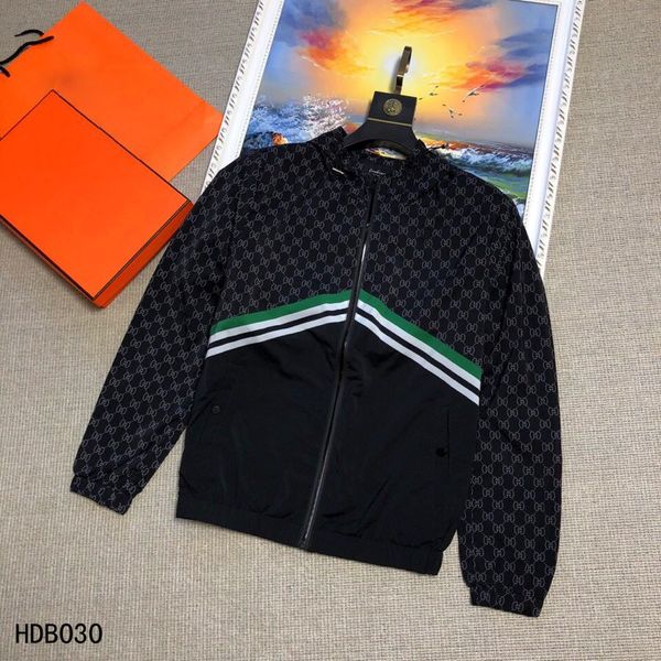

2020 mens designer jackets windbreaker sportswear new spring autumn casual jacket clothing zipper collar plaid printed slim jacket, Black;brown