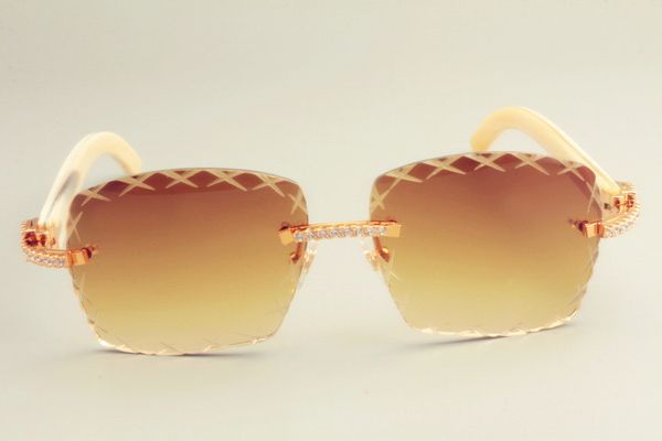 

2019 sunglasses lens small diamond lens fashion shipping engraving sun visor natural white sunglasses 8300177 horn thickness 3.0 sbelj, White;black