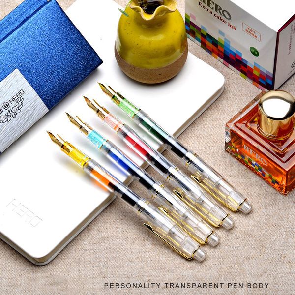 

0.38mm iraurita nib transparent fountain pen luxury writing signing calligraphy ink pen gift office supplies 03840