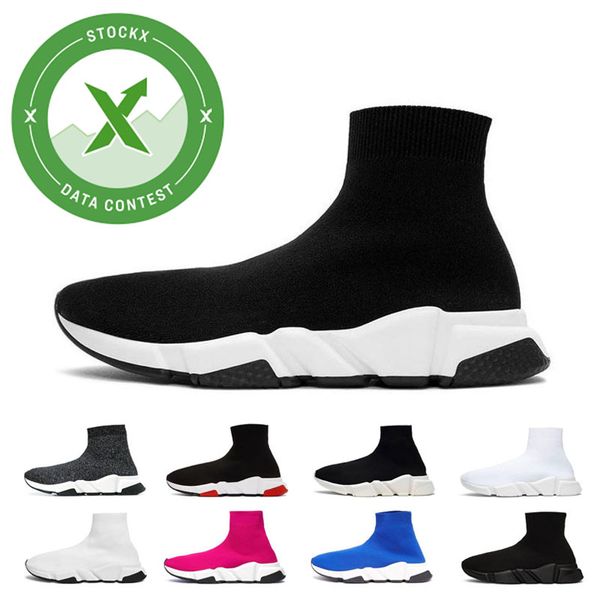 

2020 paris speed trainer black red luxury high casual sock shoes men women fashion designer sneakers eur36-45