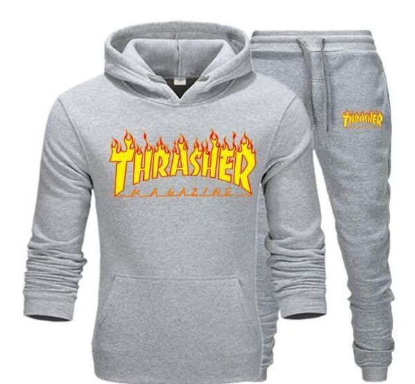 

brand designer tracksuit men hoodie higt quality mens clothing sweatshirt pullover casual tennis sport tracksuits sweat suits hoodies, Gray