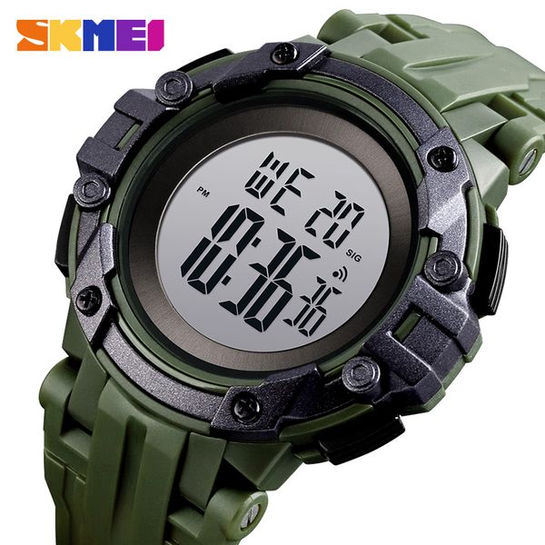 

skmei fashion sport watch men alarm clock armygreen waterproof luminous display men watches digital watch relogio masculino 1545, Slivery;brown