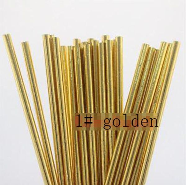 

festival supplies drinking paper straws shiny golden slivery for birthday wedding party decoration gift craft diy favor wh