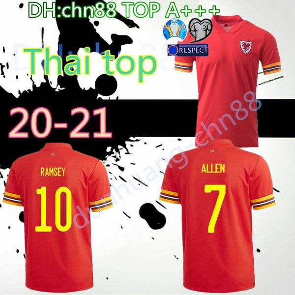 

2020 2021 wales soccer jersey 20 21 bale allen james ben davies wilson camisetas national team home football shirts thailand, Black;yellow