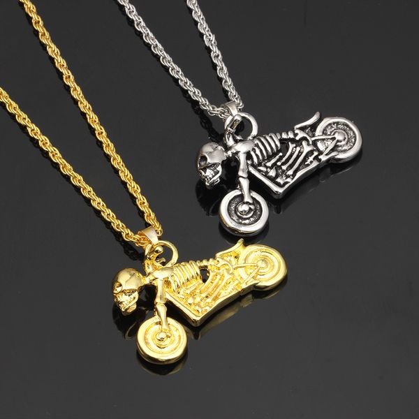 

hip hop necklace wholesale accessories men jewelry nightclub motorcycle necklace hip hop jewelry, Silver
