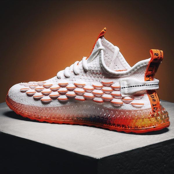 

knitted colored sole running shoes for men sports shoes for male sneakers man sport men 2020 colored sole white e-372