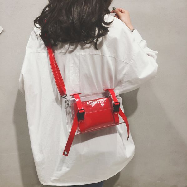 

girls transparent lock buckle messenger bag fashion personality small square bag casual wild crossbody bags for women #38
