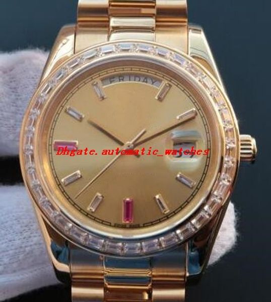 

luxury watch 6 style mens platinum 40mm ice blue diamond bezel 228396 218399 calendar automatic fashion men's watches wristwatch, Slivery;brown