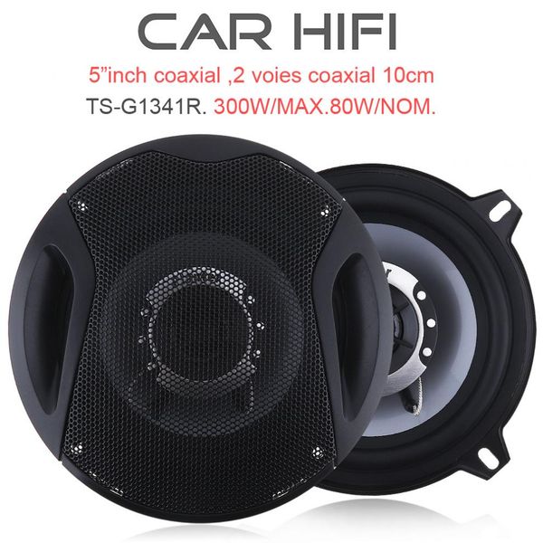 

1 pair 12v 5 inch 300w car hifi coaxial speaker vehicle door auto audio music stereo full range frequency speakers for cars