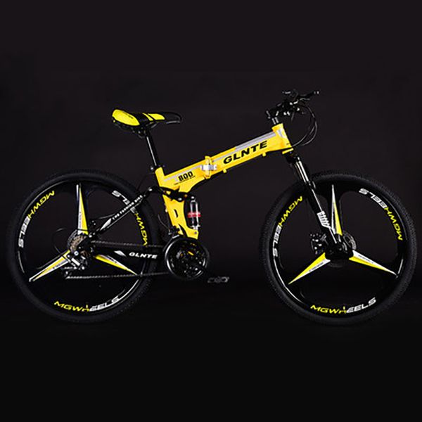

bikes folding mountain bike 24 inches non-slip three-knife wheel double suspension system easy to install