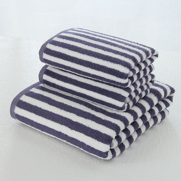 

3 чашки полосатый хлопок полотенце набор для мужчин 2 шт. лицо washcloth ручная полотенца 1 шт. ванное полотенце кемпинг душевые полотенца в