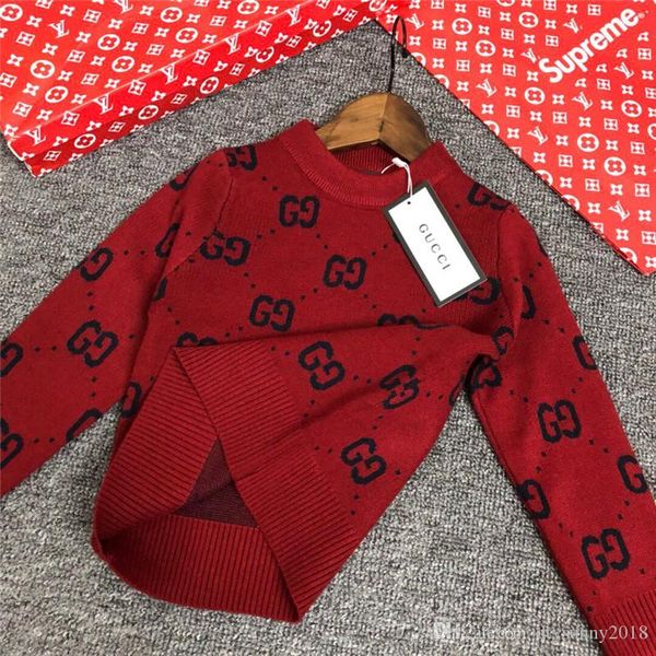 

Kid de igner clothe kid clothe boy and girl weater fa hion whole body letter blend kin comfort neck weater baby knitted clothe, Blue