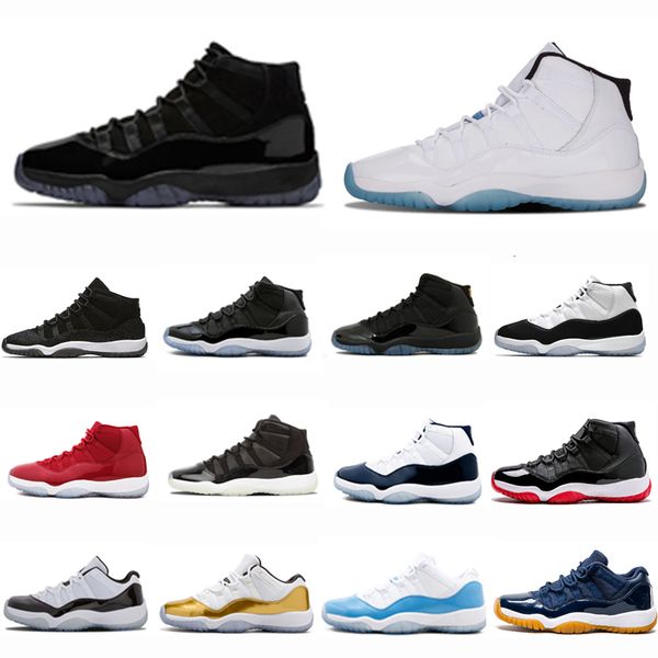 

new arrival 11s mens high space jam basketball shoes man gamma blue midnight navy sports concord gym red navy gum sports sneakers, Black