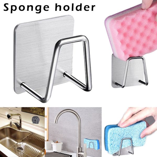 

stainless steel sink sponge soap holder drain storage rack for kitchen bathroom ghs99