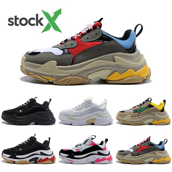 

с socks лучшее качество triple-s ходьба обуви люкс папа обувь chaussures дизайнерские кроссовки для мужчин женщины vintage старый дедушки тр, Black