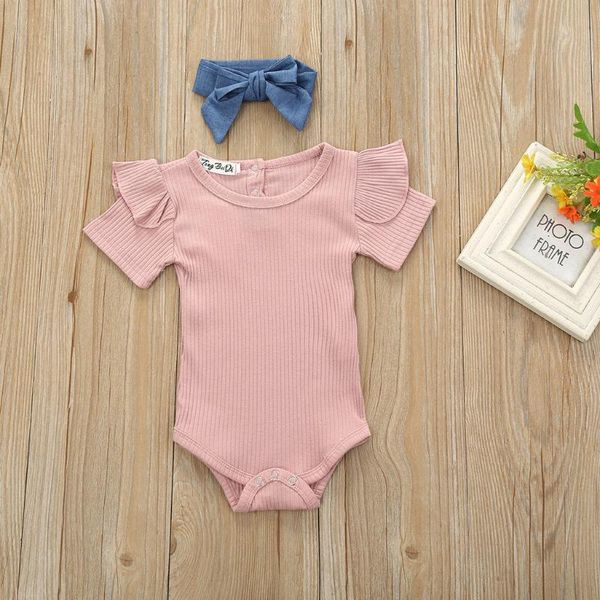 

3pcs newborn baby girls clothes infant summer short sleeve romper jumpsuit bowknot denim shorts outfits baby roupas de menina, White