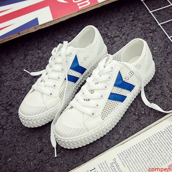 

2019 summer breathable small white shoes women s korean version of lace casual shoes wild student board